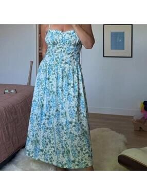 Astr the Label Capria Maxi Dress in Blue Green Flora